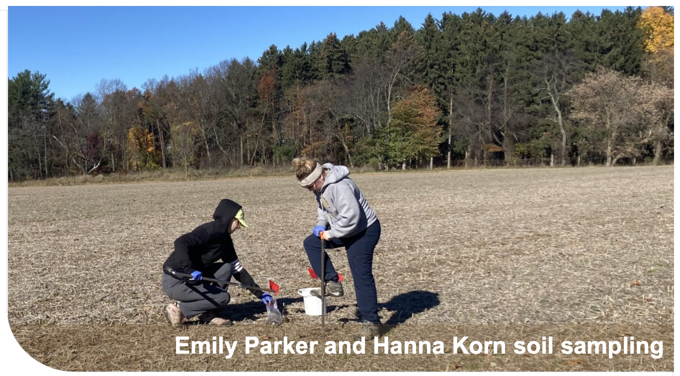 Emily Parker and Hanna Korn soil sampling